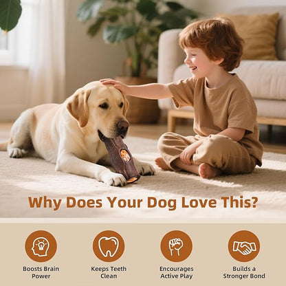 Corn Shape Dog Chew Toy for Small to Medium Dogs – Puppy Teething Toys with Squeaker; Tree Stump Chew Toy for Medium to Large Dogs – Design with Frozen Treat Molds & Peanut Butter Grooves
