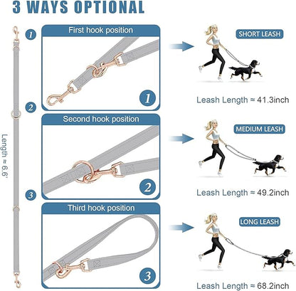 Soft Leather Dog Collar and Leash (6.6') Set - Stylish Rose Gold Heavy Duty Metal Buckle, 4 Adjustable Lengths Leash for Small Medium Large Dogs - Comfortable & Easy to Clean Grey XS(8"-12")