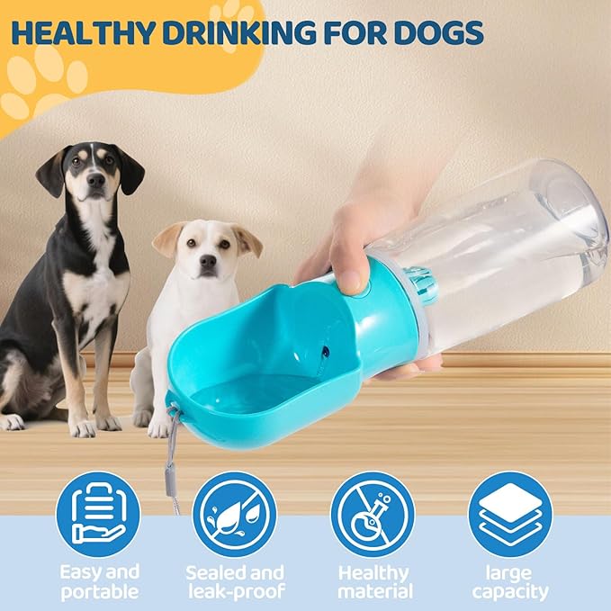 Dog Water Bottle with Food Storage Compartment Portable Pet Dispenser Dogs Stuff Water Bottle Puppy Supplies Portable Travel Dogs Bowls Dog Accessories for Walking and Hiking