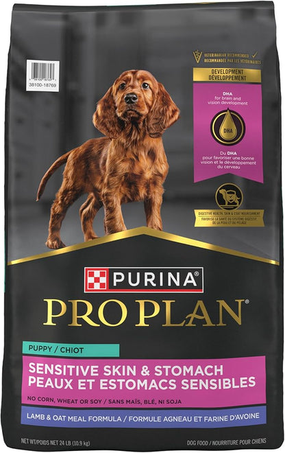 Purina Pro Plan Sensitive Skin and Stomach Puppy Food Lamb and Oat Meal Formula - 24 lb. Bag