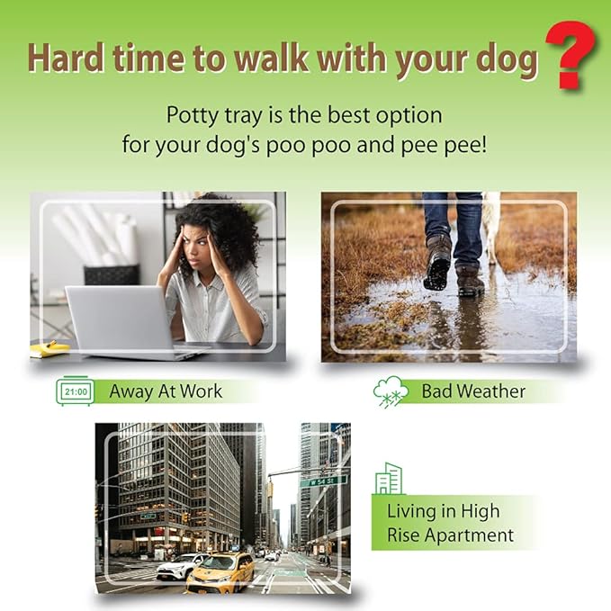 BANU Puppy Pee Pad Holder Indoor Outdoor Dog Potty Toilet Training Tray 20" x 16" for Small and Medium Dogs (Ivory)