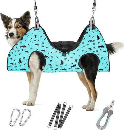 ATESON Dog Grooming Hammock - Pet Harness for Grooming, Dog Sling for Nail Clipping, Dog Hanging Holder for Cutting Nails