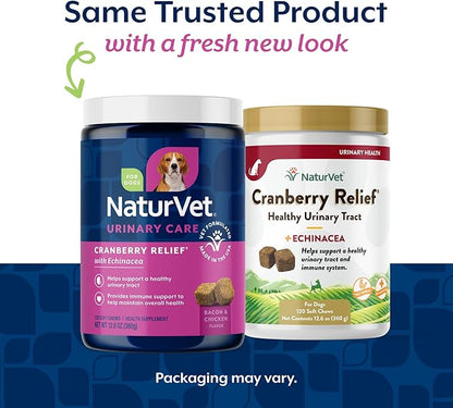 NaturVet – Cranberry Relief Plus Echinacea – Helps Support a Healthy Urinary Tract & Immune System – 120 Soft Chews