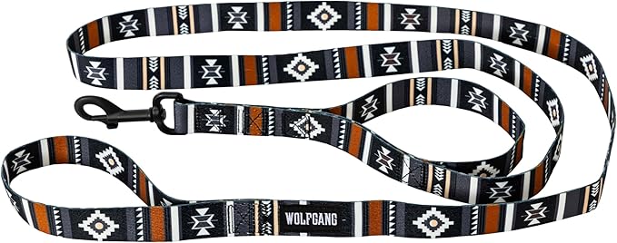 Wolfgang Heavy Duty Dog Leash, Pull-Tested for Walking & Training, NewMoon Print, Dual Handle Large
