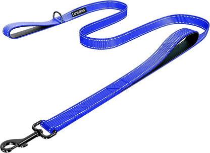 Dog Leash 6.5ft Long, Double Handle Dog Leash for Safety Control Training, Heavy Duty Dog Leads with Traffic Padded Handles, Reflective Leashes for Small Medium Large Dogs(6.5ft, Navy Blue)