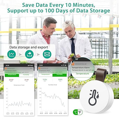 ORIA Wireless Thermometer Hygrometer, Smart Bluetooth Humidity Temperature Sensor, Mini Indoor Outdoor Temperature Monitor with Data Storage and Export, Smart App Alert, 3 Pack