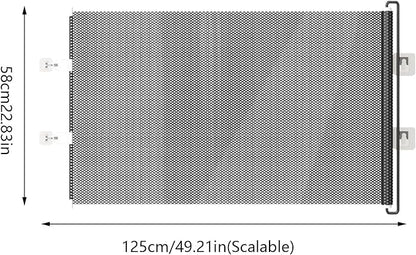 Dog Gate for Stairs- Bretractable Pet Gate, Door Gates for Pets |,No Drilling Safety Barriers 49 Inch Wide for Stairway Hallway Patio Porch Yard Balcony Deck Bathroom Garage
