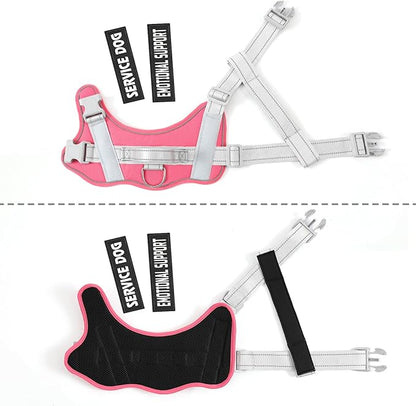 voopet Emotional Support Dog Harness, Professional Service Dog Vest Harness for Small Medium Large Dogs, Reflective Breathable and Adjustable No Pull/Choke ESA Essential Harness