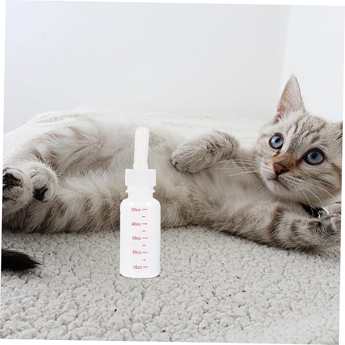 SUPVOX 3Pcs Small Baby Milk Bottle Set Plastic Nurser Bottles Scale Feeding for Kittens Puppies and Small Animals