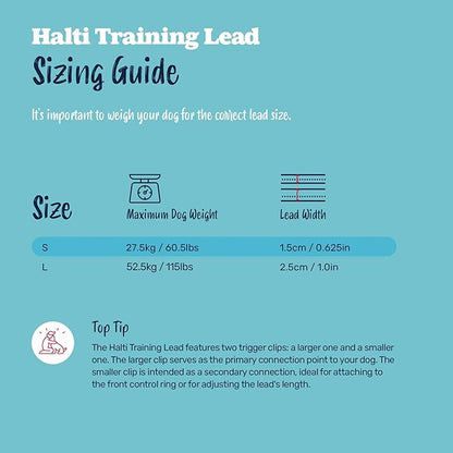 Halti Training Leash - Multifunctional Double-Ended Dog Leash, Ideal for Anti-Pulling Dog Training. Lightweight & Durable. Suitable for Small to Medium Dogs & Puppies (Size Small, Deep Walnut, 2m)
