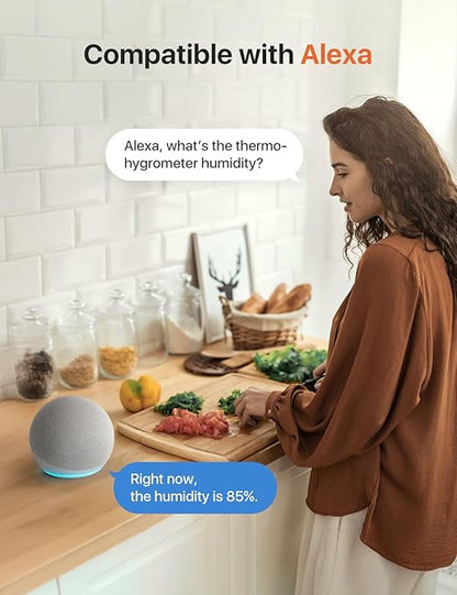 X-Sense WiFi Thermometer Indoor Hygrometer, Digital Temperature Sensor with App Control, Notification Alerts, Temperature Humidity for Bedroom, SBS50 Base Station Required (Not Included)