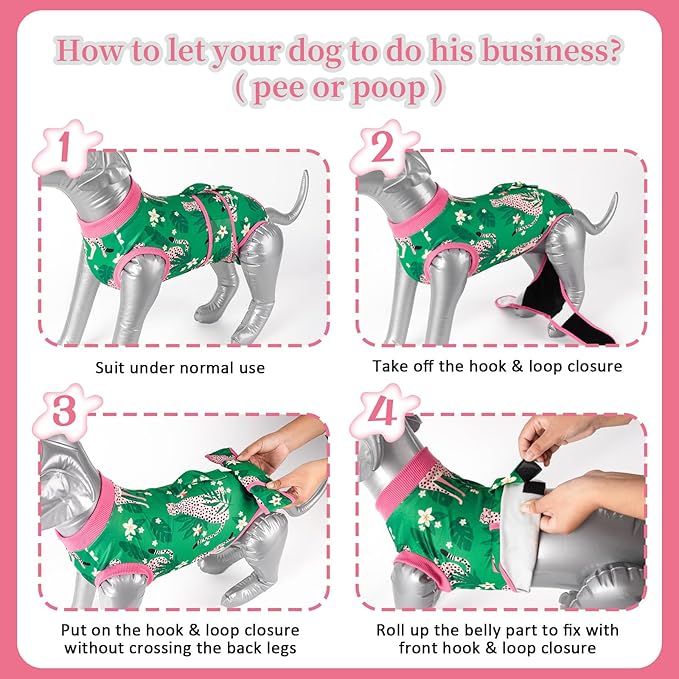 Recovery Suit for Dogs After Surgery,Female Male Dog Onesie for Spay Neuter,Substitute E-Collar & Cone,Anti-Licking Breathable Onesie for Small Medium Large Dogs