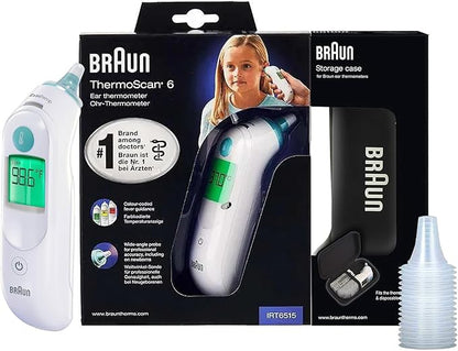 Braun ThermoScan 6 Ear Thermometer with Color-Coded Digital Display, ExacTemp Stability Indicator, Baby and Infant Friendly, No. 1 Brand Recommended by Pediatricians, IRT6515