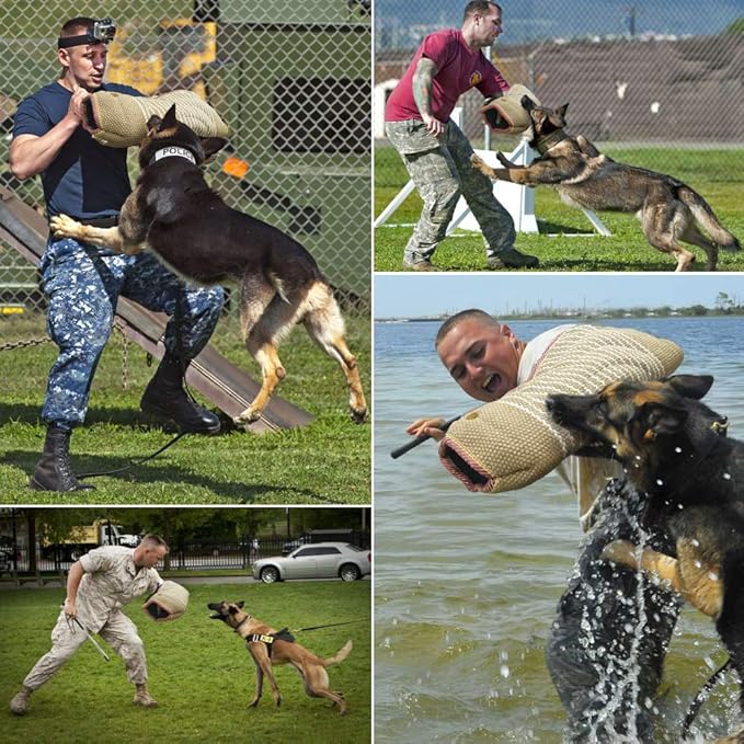 Dog Bite Training Set Professional Dog Bite Sleeve Arm with Whip Agitation Stick for Dogs Training Equipment Protection for Biting Playing Tugging Toy Interactive Pitbull German Shepherd Puppy K9