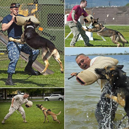 Dog Bite Training Set Professional Dog Bite Sleeve Arm with Whip Agitation Stick for Dogs Training Equipment Protection for Biting Playing Tugging Toy Interactive Pitbull German Shepherd Puppy K9
