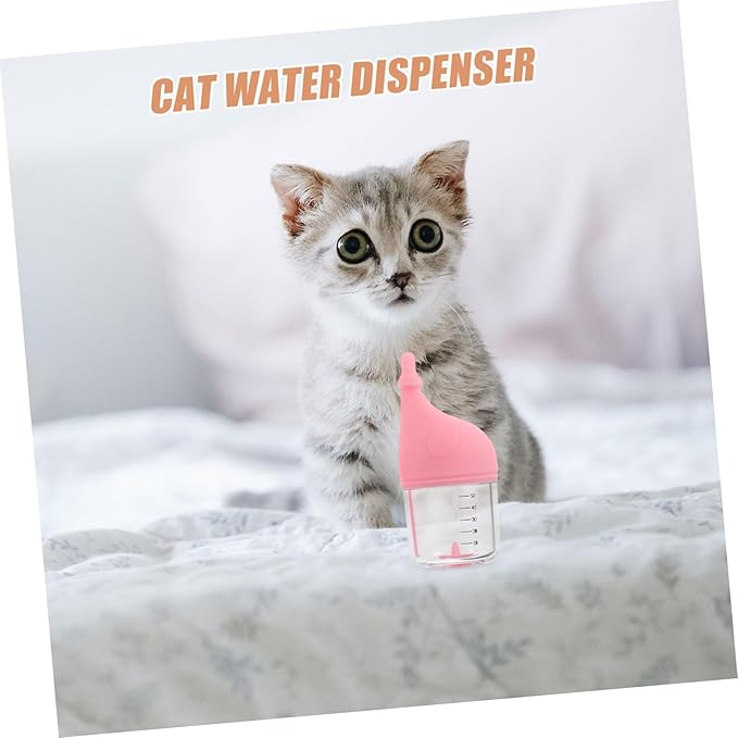 Abaodam 50ml Kitten Feeding Bottle Soft Nozzle PET Nursing Bottle for Newborn Kittens and Puppies for Small Animal Milk and Water Feeding Easy to Use