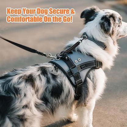Dog Collar Safety Clip, Collar Companion, Handmade Backup Safety Strap, Double-Ended Clip Leash Connector, Suitable for Dog Harnesses, Prong, Pinch Collars (Black, 1 Pack)