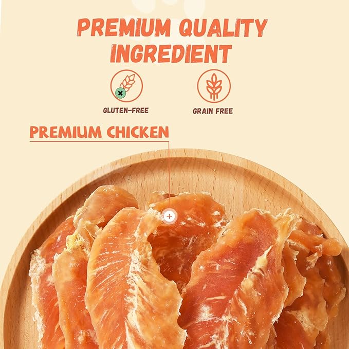 Pawmate Dog Treats Chicken Jerky Tenders, Healthy Human Grade Chicken w/Taurine Rawhide-Free Grain-Free, High Protein Training Reward Treats Snacks for Small Medium Large Breed, 12 Counts, 10.6 oz