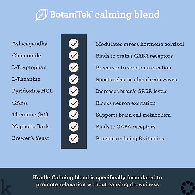 Kradle Calming Chews for Dogs -Vet Formulated with L-Theanine, Ashwagandha and GABA for Managing Normal Stress and Promoting Relaxation - Chicken Flavored Calming Supplement - 75 Soft Chews