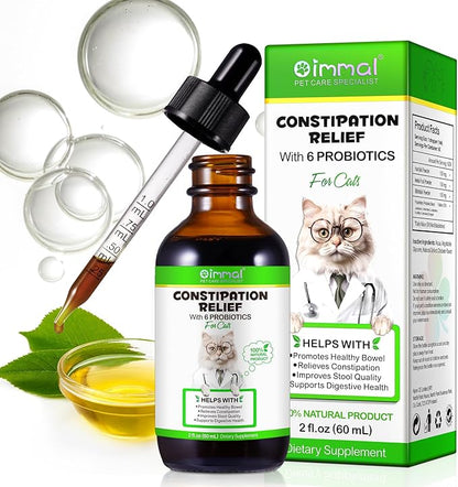 VOSIFSDIY Cat Constipation Relief, Liquid Drops Supports Laxative Relief, Cat Herbal Supplements, Stool Softener Laxative Constipation Relief, Chicken Flavour- 60ml / 2 fl.oz