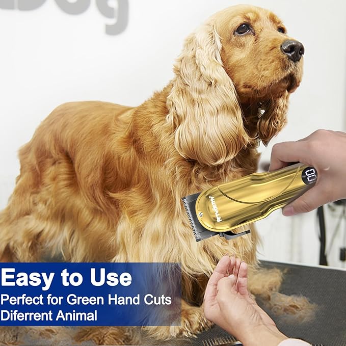 Quiet Dog Grooming Kit - 2000mAh Dog Clippers for Heavy Thick Hair Coats, Waterproof Rechargeable Cordless Clippers, Safe and Easy to Clean Pet Grooming