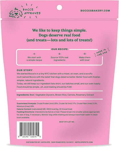 Bocce's Bakery Holly Jolly Holiday Flavor Jerky Stick Dog Treats - No Added Salt or Sugar, Natural & High-Protein - Wheat-Free, Made with Limited-Ingredients & Baked in The USA, 4 oz