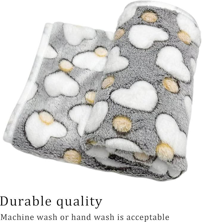 1 Pack 3 Blankets Super Soft Fluffy Premium Fleece Pet Blanket Flannel Paw Printed Throw for Dog Puppy Cat (Medium 30x20'', Star, Bone, Love)