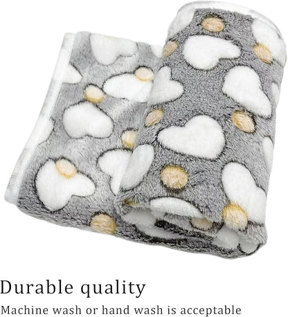 1 Pack 3 Blankets Super Soft Fluffy Premium Fleece Pet Blanket Flannel Paw Printed Throw for Dog Puppy Cat (Small 23x16'', Star, Bone, Love)
