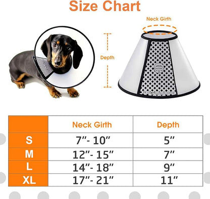 Adjustable Dog Elizabeth Pet Protective Cone Collar Latest Upgrade with Soft Edge Dog Neck Cone Recovery Cone Collar for Anti-Bite Lick, Surgery, or Wound Healing (Large 15.4"-17.3")