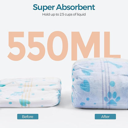 Bestle Male Dog Wrap, Disposable Dog Diapers, 40 Count, S (Waist 16.5”-19.7”), Wetness Indicator, Ultra Protection, Leak Proof, Super Absorbent, Soft