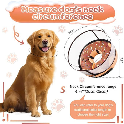 Inflatable Dog Cone Collar with Detachable Enhanced Anti-Licking Shield, Soft Neck Donut Collar for Dogs After Surgery, Adjustable Dog Cone Alternative for Large Medium Small Dogs & Cats