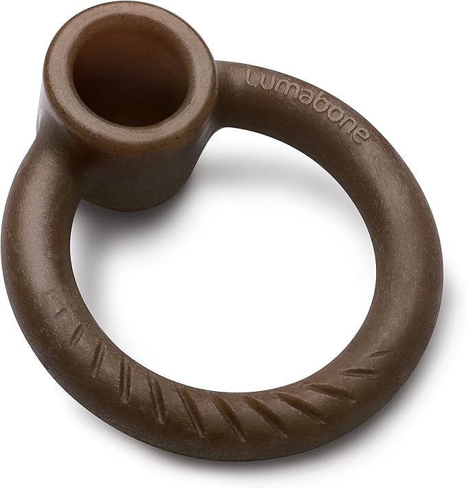 Lumabone Ring Stuffer Durable Chew Toy for Aggressive Chewers, Real Beef, Made in USA, Small
