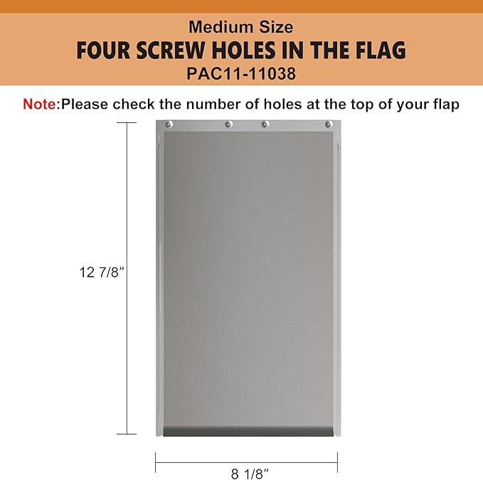 Dog Door Replacement Flaps with Screw, Medium Pet Door Replacement Flap Compatible with PetSafe Freedom PAC11-11038, Weather-Proof & No Warped for Medium Dogs, Cat Doggie Flaps,12 7/8'' × 8 1/8''