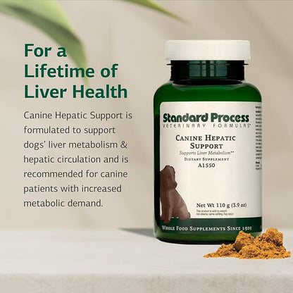 Standard Process Canine Hepatic Support - Dog Supplement to Aid Liver Health - Hepatic Immune Function & Liver Metabolism Support Supplement - Powder Supplement for Dogs - 110 g