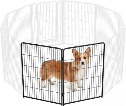 DUMOS Dog Playpen Indoor, Metal 40 Inch 2 Panels Foldable Pet Fence with Door, Outdoor Small Medium Large Dog Puppy Portable Exercise Play Pen for RV Camping, Trips, Play Yard