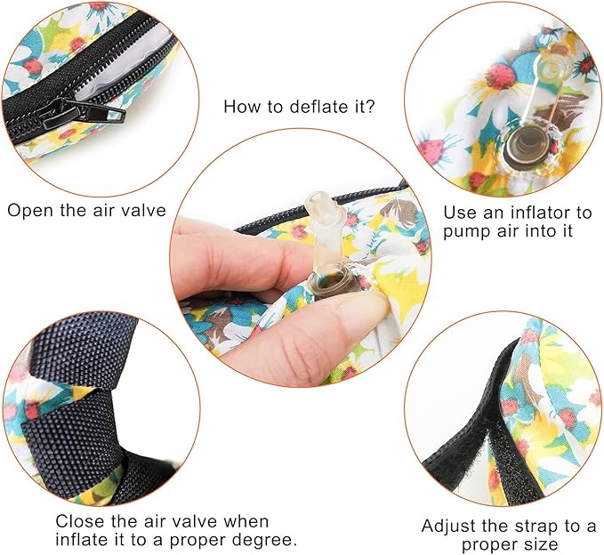 Protective Inflatable Collar for Dogs and Cats - Soft Pet Recovery Collar Does Not Block Vision, Prevents Pets from Touching Stitches, Wounds and Rashes (Floral - 2, Neck 21" - 25")