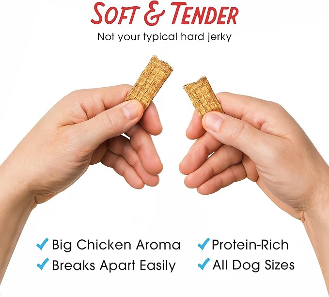 Farmland Traditions Dogs Love Chicken Jerky Dog Treats, Premium Two-Ingredient Dog Jerky with USA-Raised Chicken & No Antibiotics Ever, 3 Pound (Pack of 1) Bag.