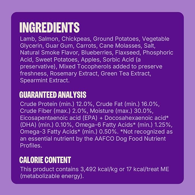 Wellness Puppy Treats, Natural, Training Treat, Grain Free, Soft Lamb & Salmon (8 Ounce Bag)