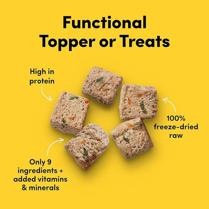 Freeze Dried Dog Treats Topper Premium, Supports Gut Health, Dog Food, High Protein, Non-GMO, No Wheat or Corn, 3oz (Fish)