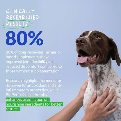 Turmeric for Dogs Anti Inflammatory Pain Relief - 120 Chewable Tablets - Hip & Joint Support Anti Inflammatory for Dogs with Curcumin and BioPerine (Turmeric Tablet)