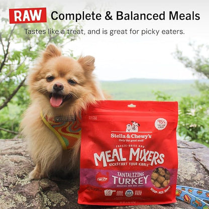 Stella & Chewy's Freeze-Dried Raw Tantalizing Turkey Meal Mixers- Dog Food Topper and Mixer - Made with 95% Cage-Free Turkey, Organs & Bone - Perfect for Picky Eaters - Grain-Free - 35 oz (Pack of 2)