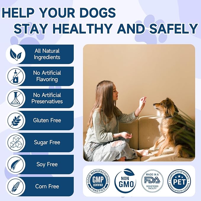 Woyamay Hemp Calming Chews for Dogs, 200 Treats Dog Calming Chews for Anxiety & Stress Relief, Anxiety Relief Treats for Dogs with Hemp Oil, Melatonin Dog Calm Treats for Stress|Sleep|Separation