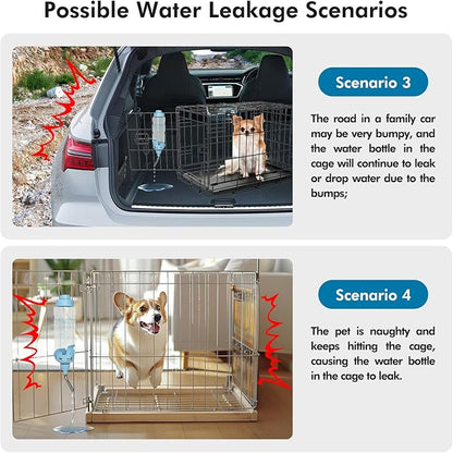 Vannon Dog Water Dispenser for Cage, 20oz Auto Feeding Crate Water Bottle for Dogs, Cats & Rabbits, Pet Nozzle Diameter: 12mm, BPA Free, Blue