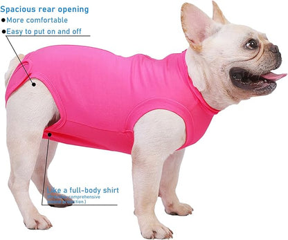 Dog Surgery Recovery Suit - After Spay, Abdominal Wounds Post Surgical Recovery, Anti Licking Breathable Dog Onesies for Small, Medium & Large Pet, Alternative Bandages Cone E-Collar