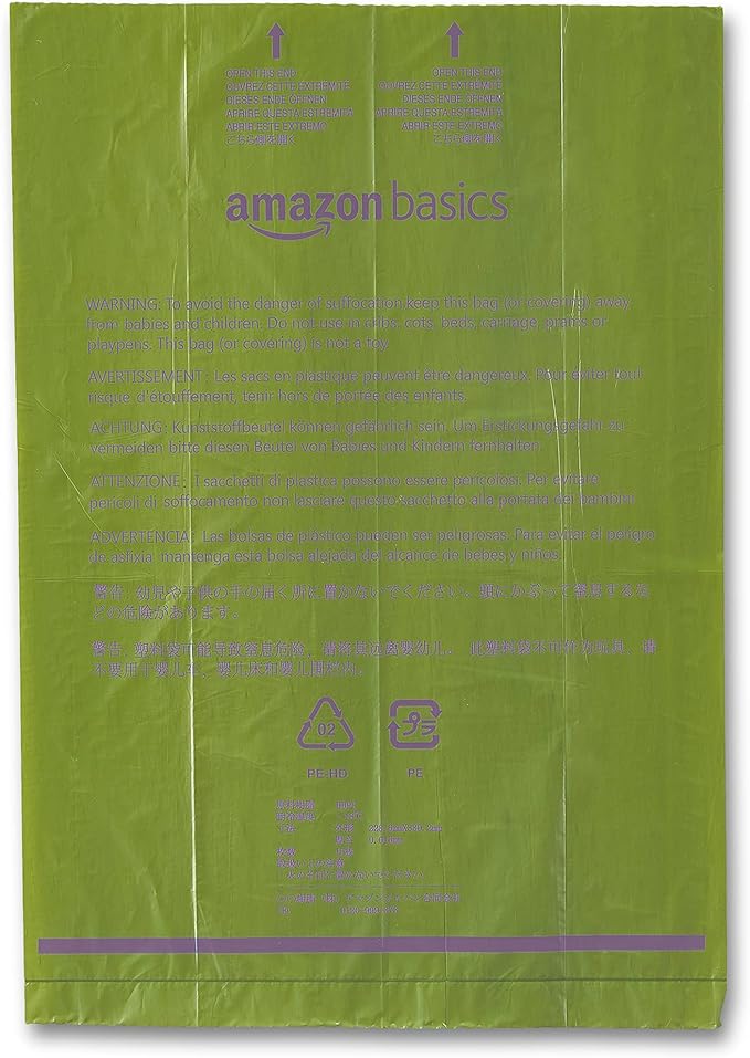 Amazon Basics Premium Leak Proof Dog Poop Bags with Dispenser and Leash Clip, Lavender Scented, 13" x 9", 540 Count (36 Rolls of 15)
