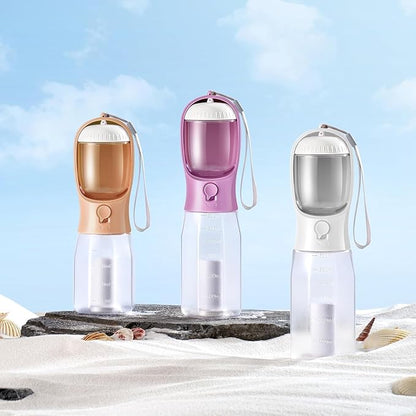 Dog Water Bottle with Food Container, Portable Pet Dog Water Dispenser for Outdoor Walking,Hiking,Travel,Puppy Essentials,Puppy Supplies,Replaceable Waste Bags