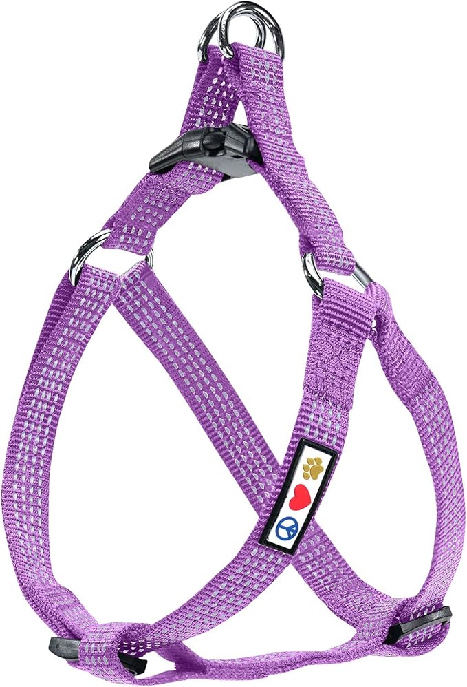 Pawtitas Reflective Step-in Dog Harness – Adjustable No-Pull Vest for Puppies to Seniors, Safe & Comfortable, XS Orchid
