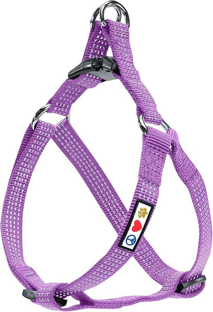 Pawtitas Reflective Step-in Dog Harness – Adjustable No-Pull Vest for Puppies to Seniors, Safe & Comfortable, M Orchid