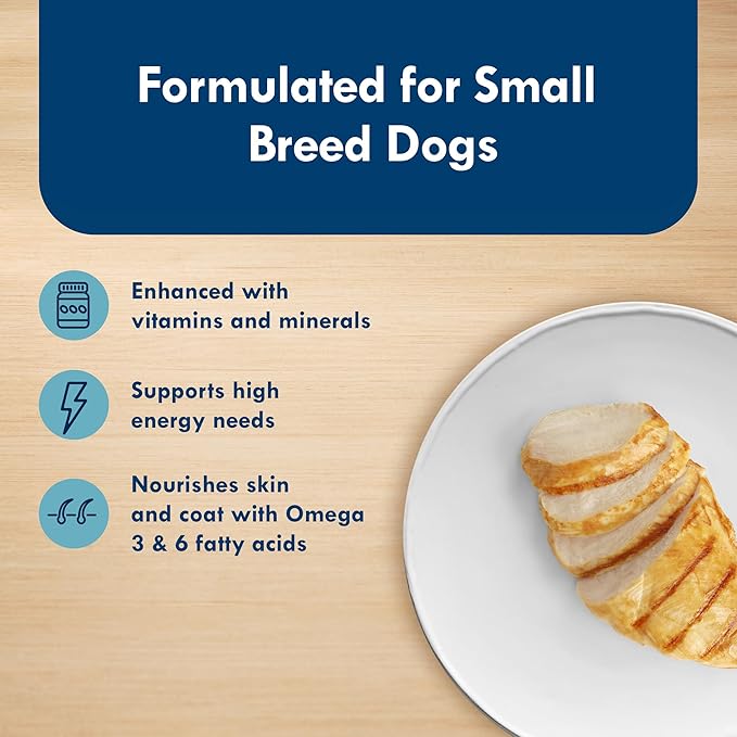 Blue Buffalo Delights Natural Adult Small Breed Wet Dog Food Cups, Pate Style, Grilled Chicken Flavor in Savory Juice 3.5-oz (Pack of 12)