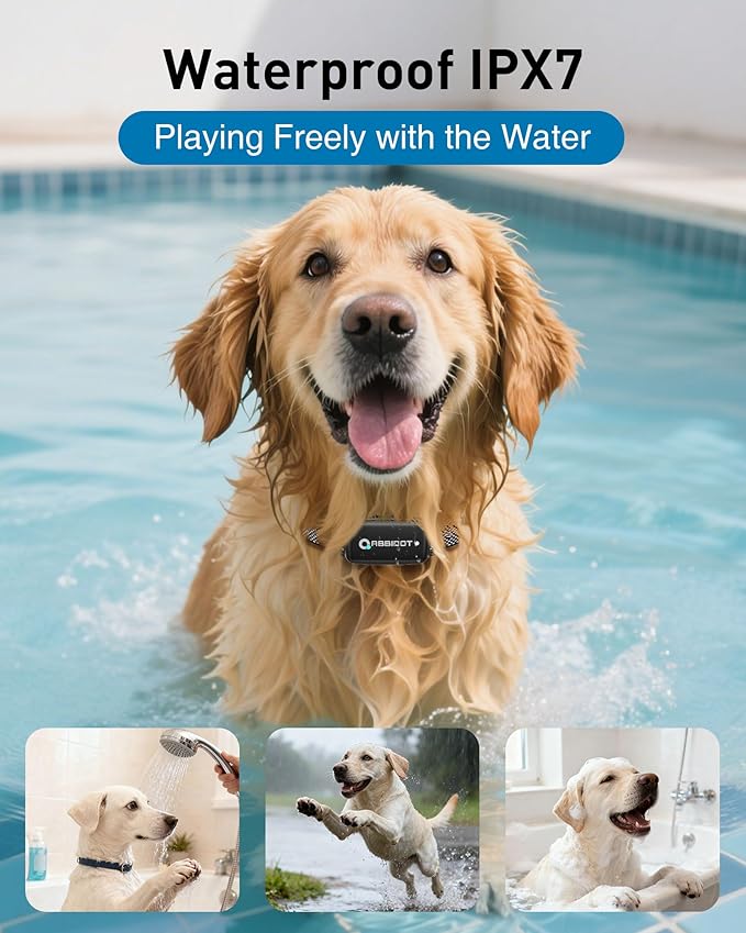 ABBIDOT Shock Collar for Dogs, 3300 FT Dog Training Collar with Remote, IPX7 Waterproof with 4 Training Modes, Rechargeable E-Collar for Small Medium Large Dogs (15-120 lbs)
